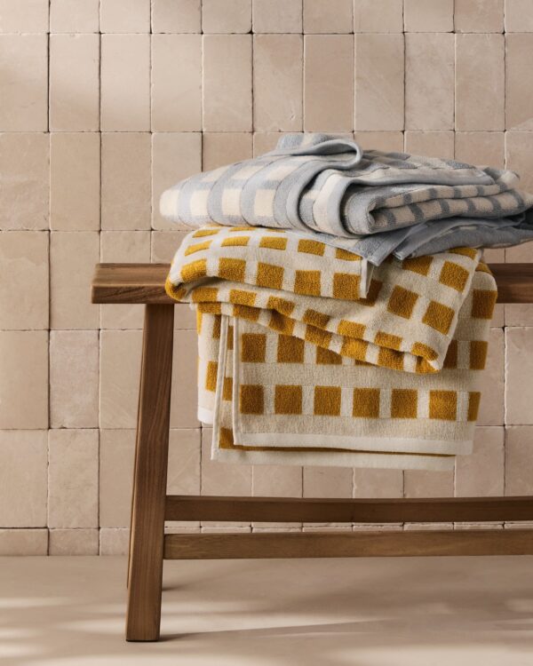 Capri Check Beach Towel (Marigold with Natural) view 6