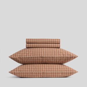 Brushed Cotton Sheet Set - Adobe Check F/Q