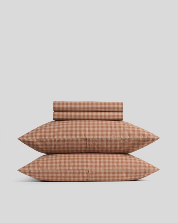 Brushed Cotton Sheet Set - Adobe Check F/Q