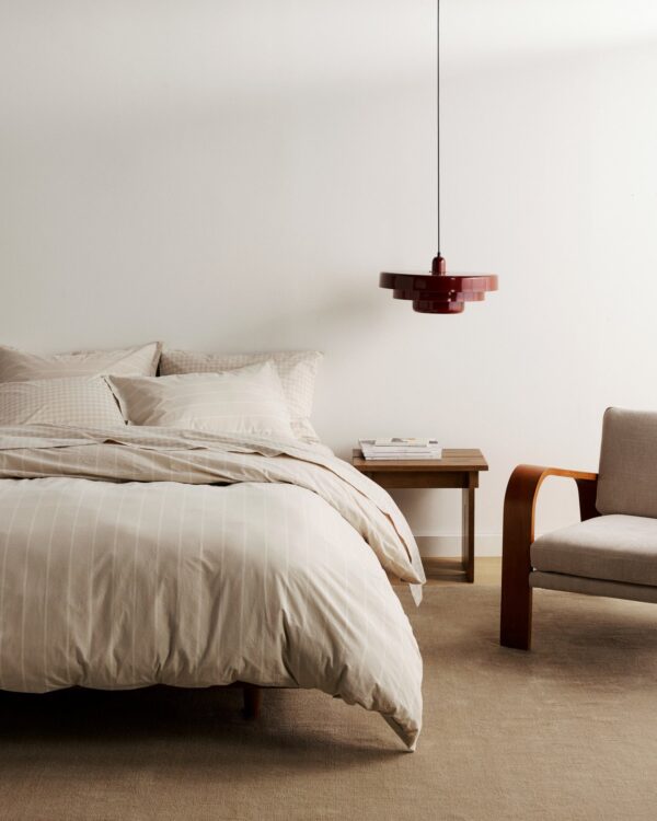 Brushed Cotton Sheet Set - Bone Check F/Q view 4