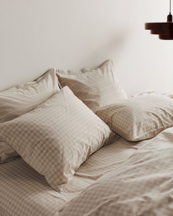 Brushed Cotton Sheet Set - Bone Check F/Q view 2