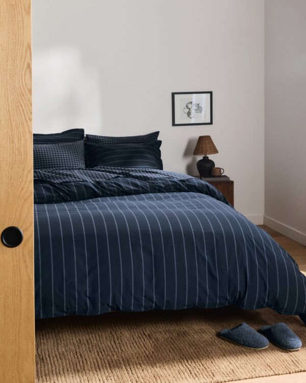 Brushed Cotton Sheet Set - Dusk Check F/Q view 2