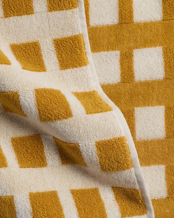 Capri Check Beach Towel (Marigold with Natural) view 3