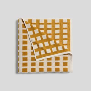 Capri Check Beach Towel (Marigold with Natural)