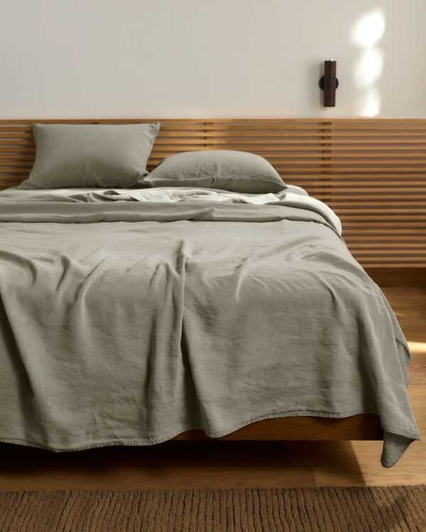 Linen Tencel Sheet Set - Moss F/Q view 2