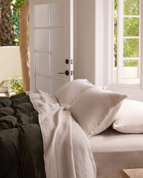 Linen Sheet Set - Bone F/Q view 2