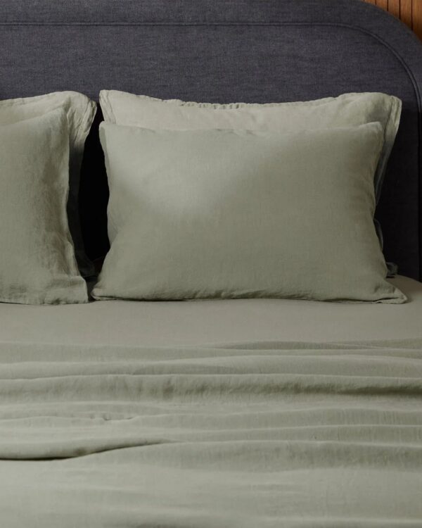 Linen Sheet Set -Moss F/Q view 2