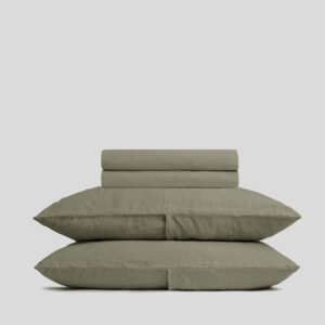 Linen Sheet Set -Moss F/Q
