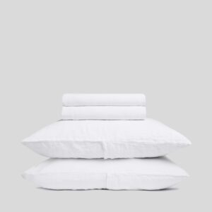 Linen Sheet Set -White F/Q