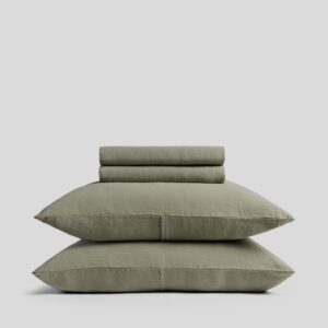 Linen Tencel Sheet Set - Moss F/Q