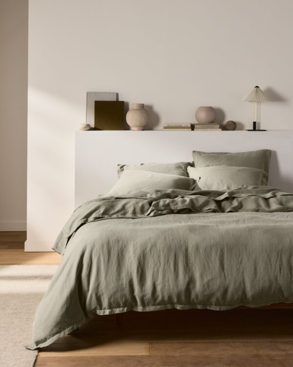Linen Tencel Sheet Set - Moss F/Q view 5
