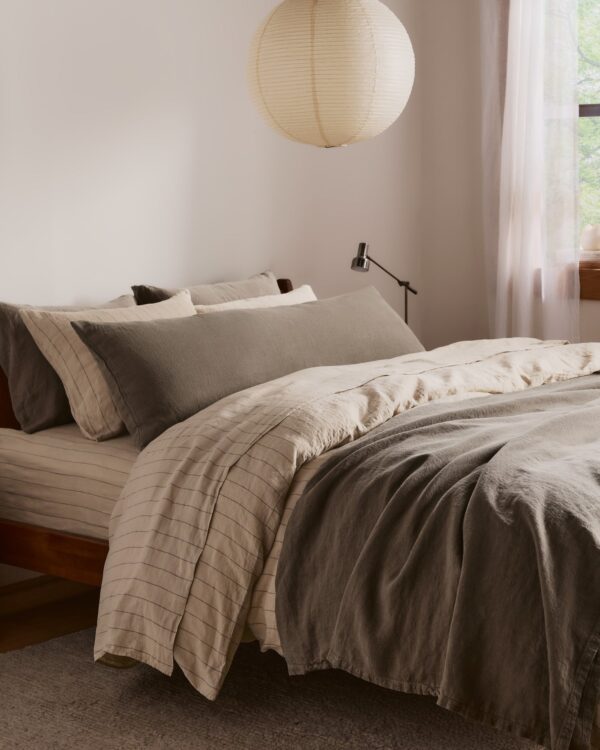 Linen Sheet Set - Bone Stripe F/Q view 4