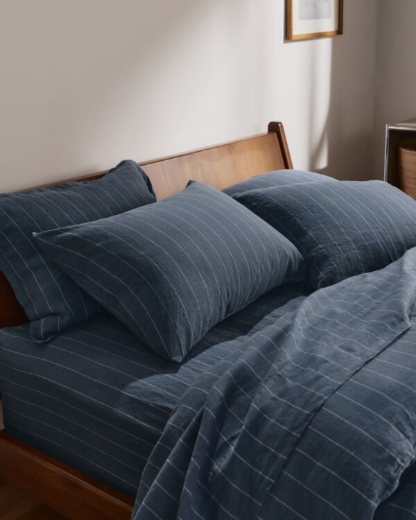 Linen Sheet Set - Dusk Stripe F/Q view 5