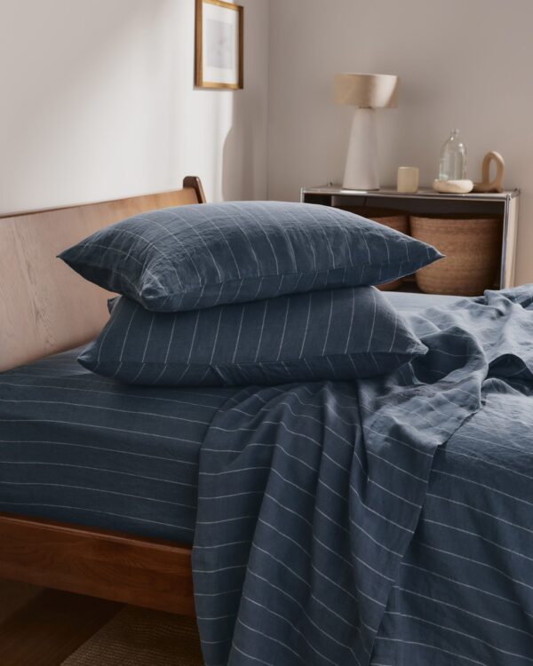 Linen Sheet Set - Dusk Stripe F/Q view 2