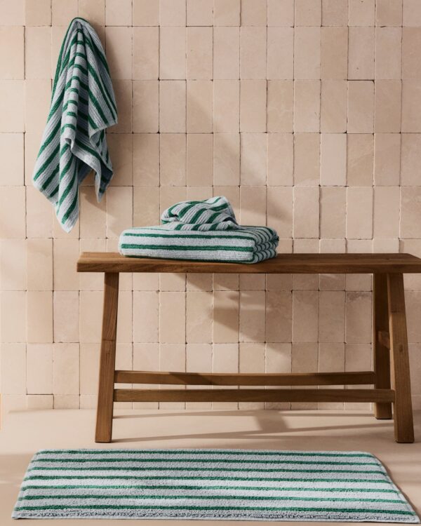 Organic Resort Stripe Towels (Sky with Malachite) view 5