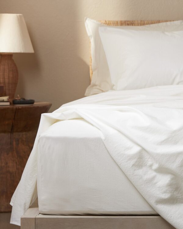 Percale Sheet Set -Cream F/Q view 2