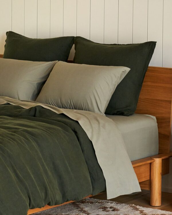 Percale Sheet Set - Moss F/Q view 2