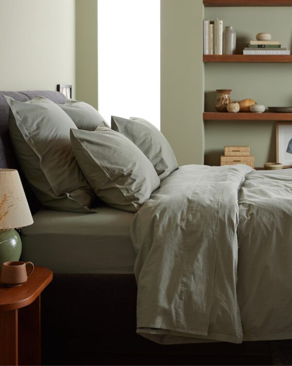 Percale Sheet Set - Moss F/Q view 4