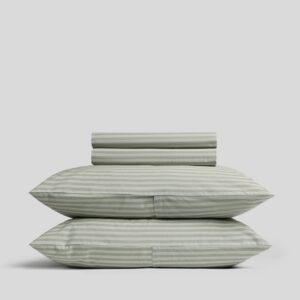 Percale Sheet Set - Moss Stripe F/Q
