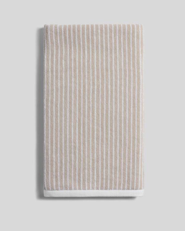 Pinstripe Towels (Bone and White) view 6