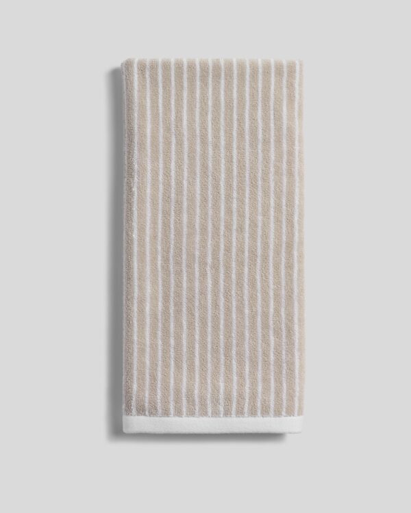 Pinstripe Towels (Bone and White) view 5
