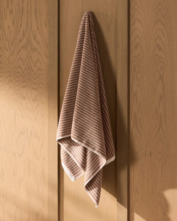 Pinstripe Towels (Adobe and Alabaster) view 2