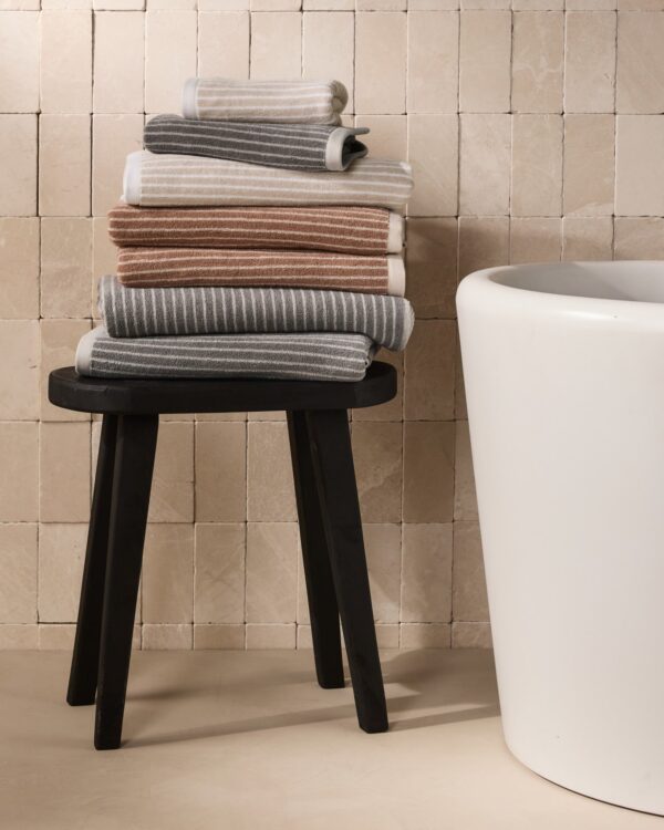 Pinstripe Towels (Adobe and Alabaster) view 5