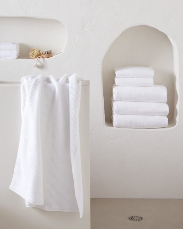 Soft Rib Towels (White) view 5