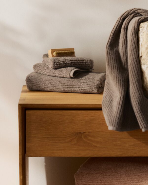 Soft Rib Towels (Warm Grey) view 2